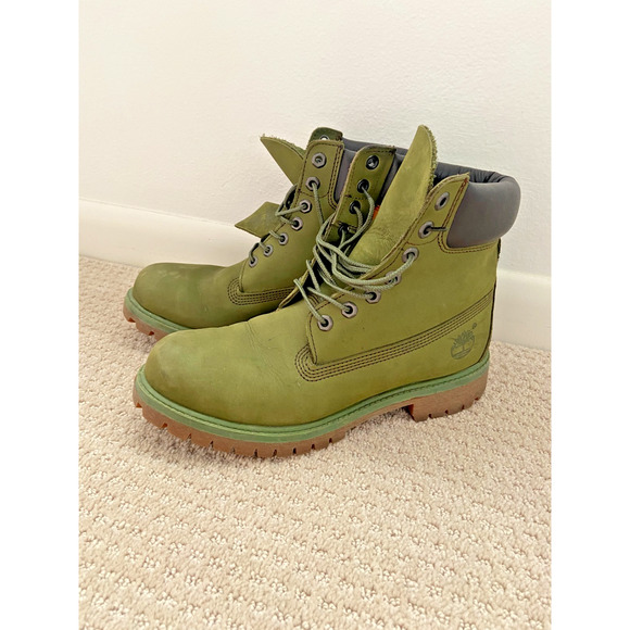 Timberland Men’s 6-Inch Waterproof Boots Green Nubuck 400g US Size 8, Hip Hop - Picture 1 of 9